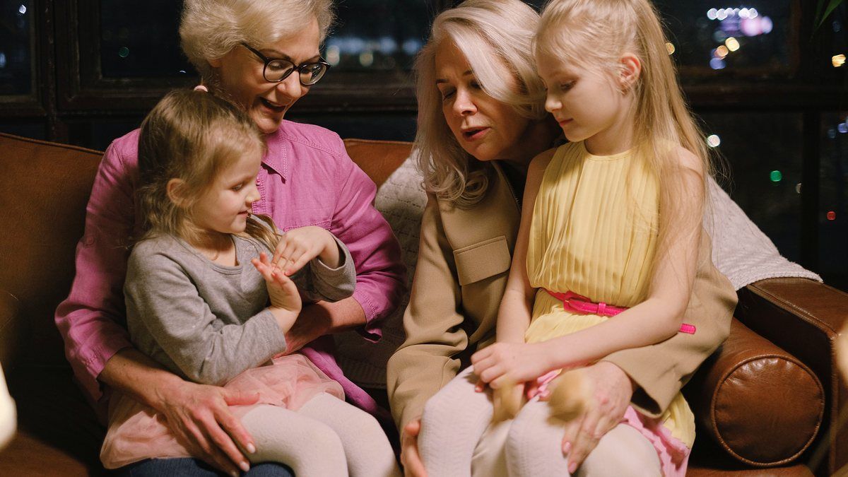 Grandparents with their grandchildren
