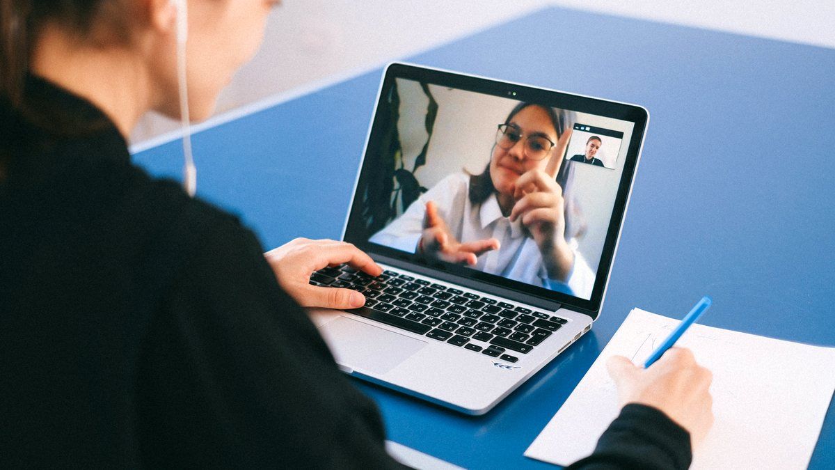 People meeting together on a video call